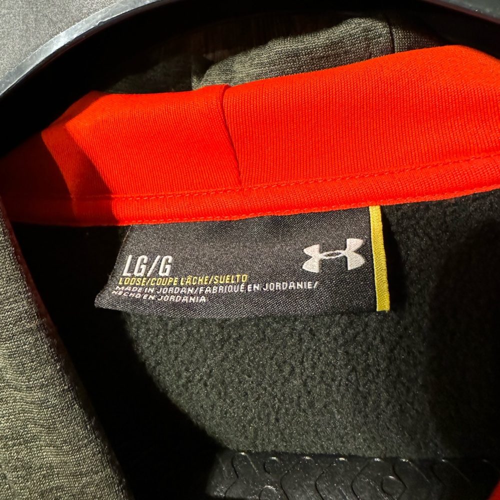 Under Armour Mens Rival Fleece Hoodie NWOT Size Large Green/Orange - Picture 6 of 8